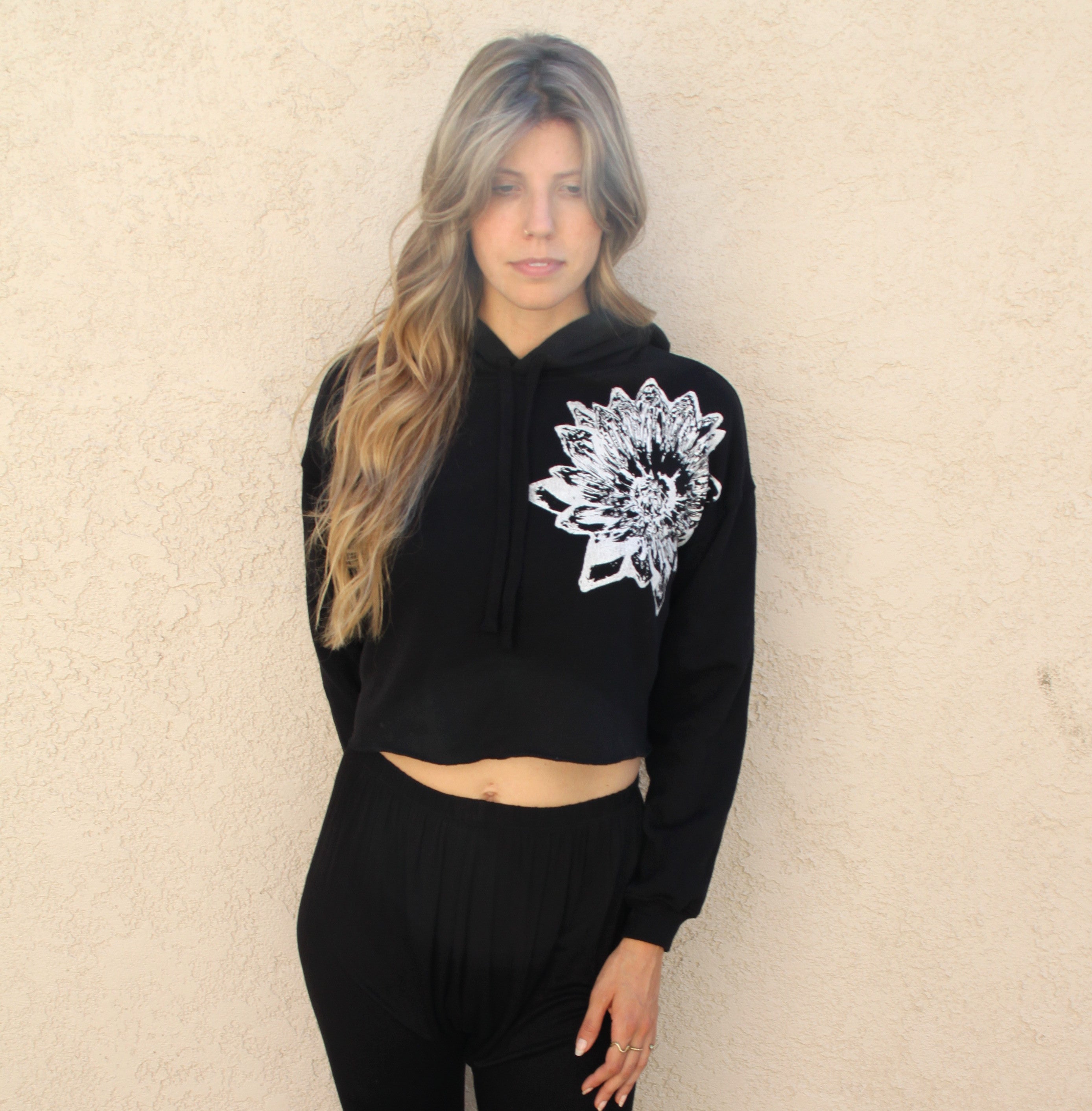 The Ziddi Prints - Lotus Flowers with Sword Crop Top